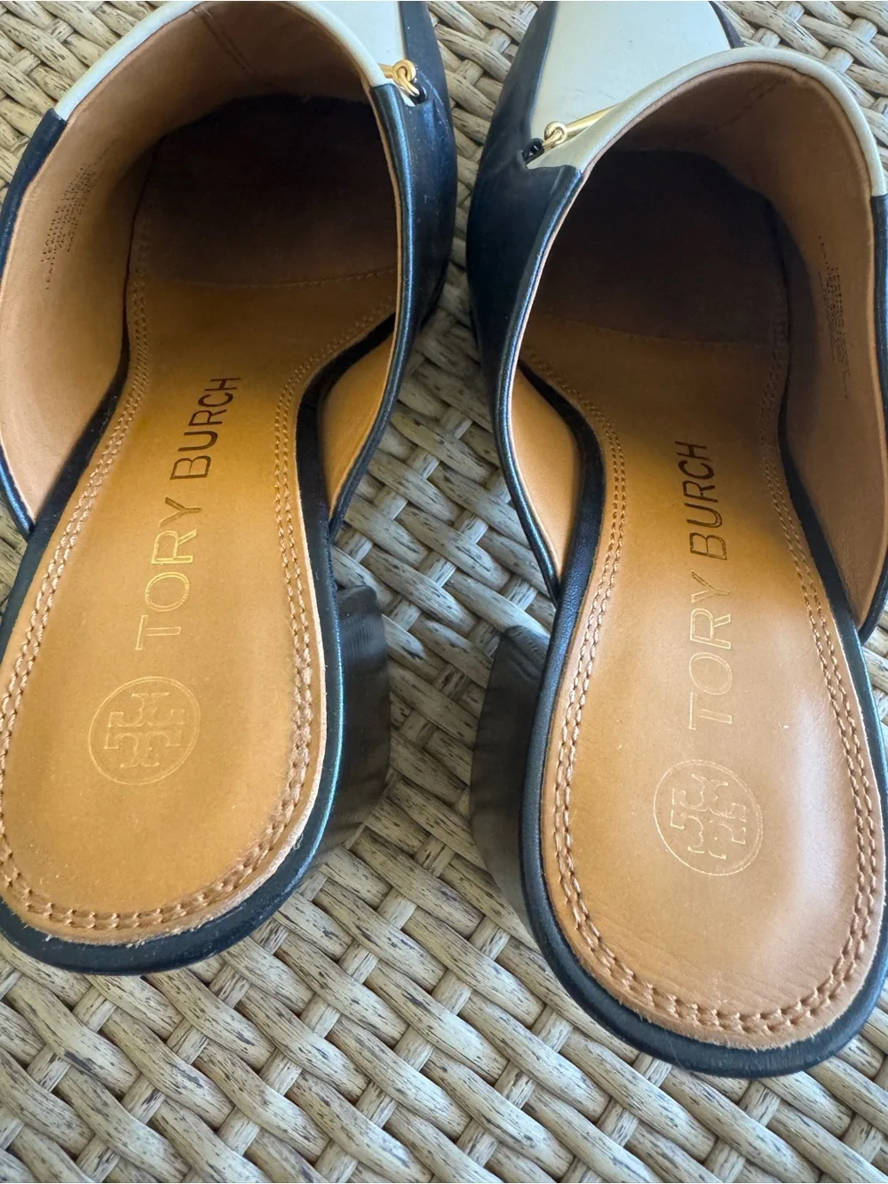 Tory Burch Equestrian Link Heeled Mules - Used
